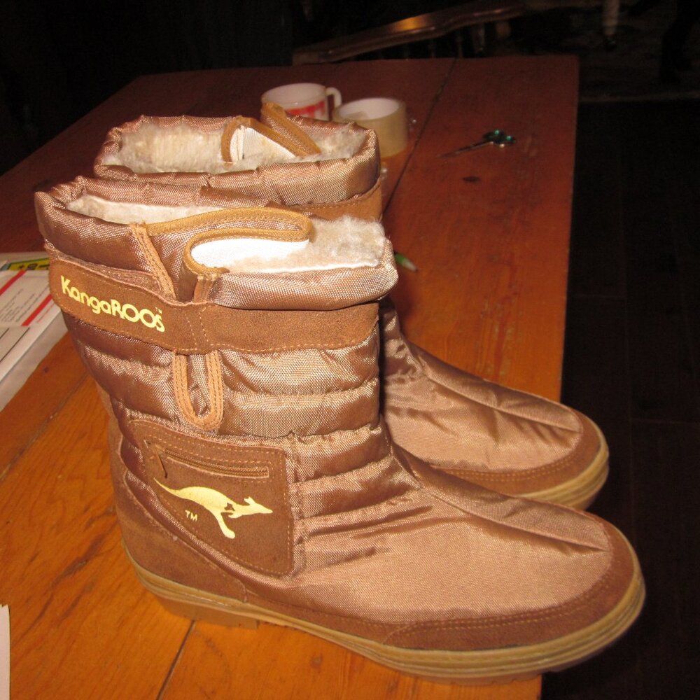 VTG mens UNISEX k PUFFER MID CALF SHERPA LINED LEATHER WATER RESISTANT 8
